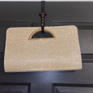Gold sparkly clutch